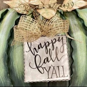 Happy Fall Y’all Black & White Mini Print with Galvanized Frame